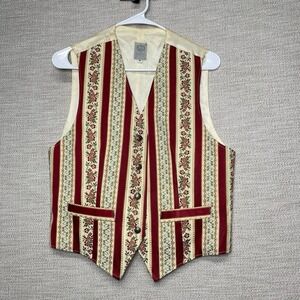 Wah Maker Vest Waistcoat M Victorian Steampunk Western Floral Embroidered USA